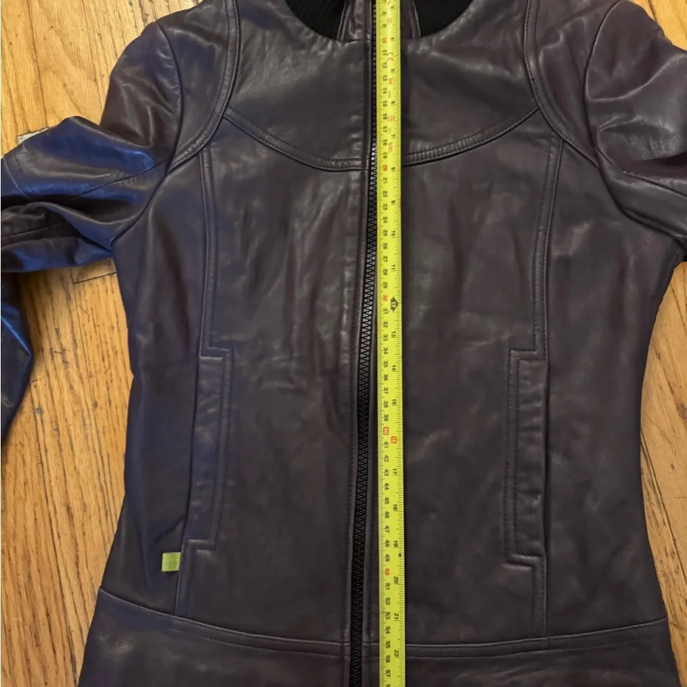 Soia & Kyo Dark purple Brown Bomber leather jacket size S in great condition - Picture 11 of 12